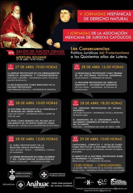Cartel de las V Jornadas Hispánicas de Derecho Natural