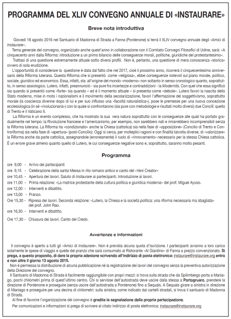 XLIV convegno Amici di Instaurare